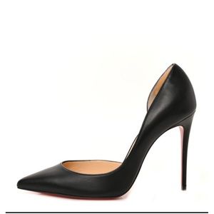 Christian Louboutin Black Leather Iriza D'orsay Pumps